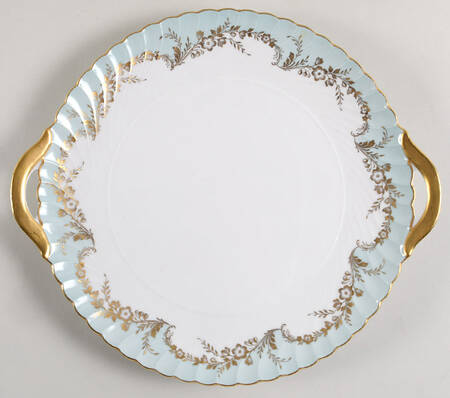 Duchess Blue Green Handled Cake Plate
