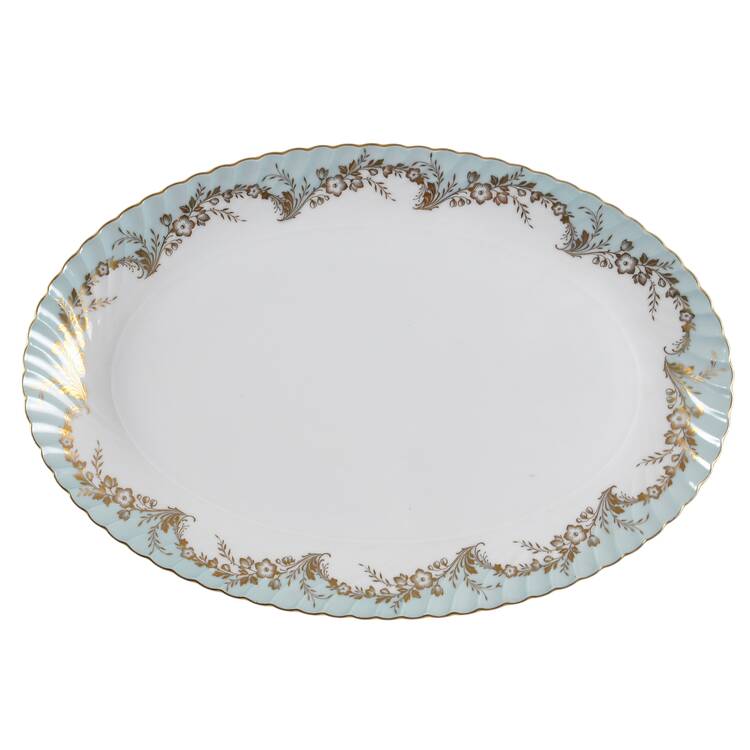 Duchess Blue Green 13" Oval Serving Platter