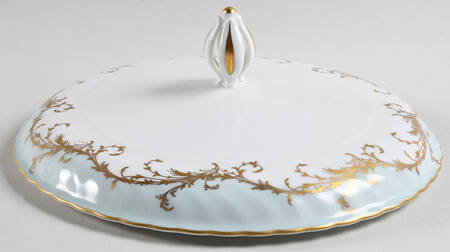 Elegance Blue Green (Gold Trim) Lid for Round Vegetable
