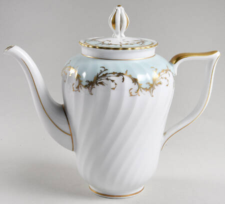 Elegance Blue Green (Gold Trim) Coffee Pot & Lid