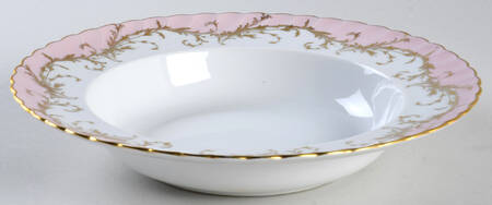Elegance Rose (Pink, Gold Trim) Rim Soup Bowl