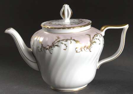 Elegance Rose (Pink, Gold Trim) Teapot & Lid