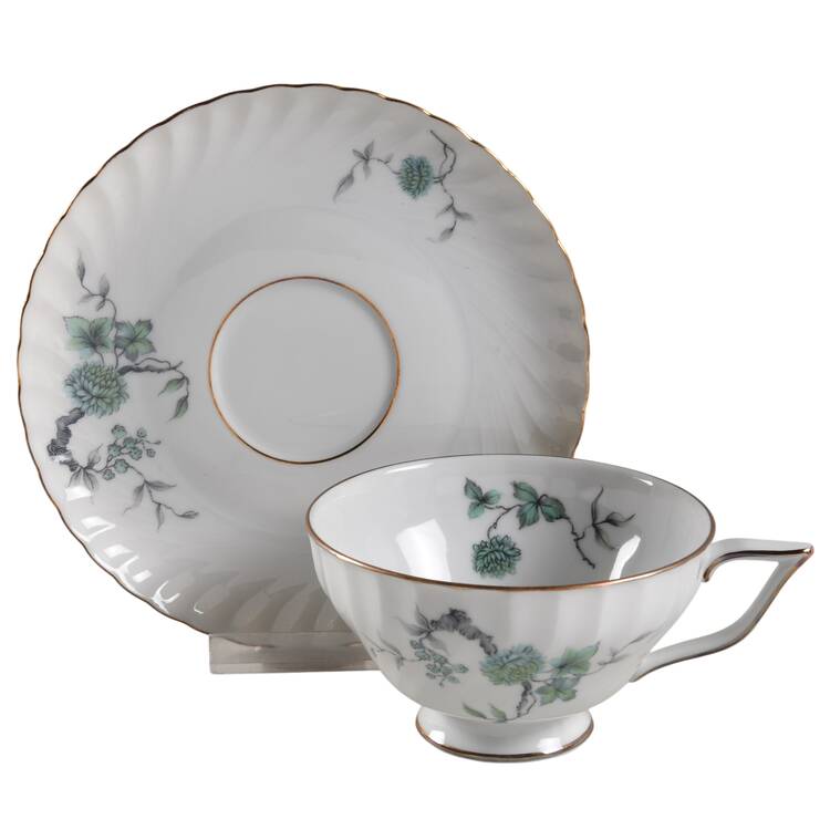 Flower Song Footed Cup & Saucer Set