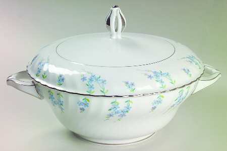 Forget Me Not Round Covered Vegetable