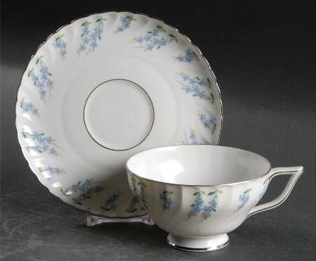 Forget Me Not Footed Cup & Saucer Set