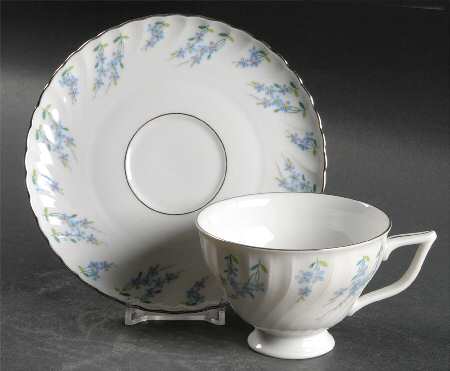 Forget Me Not Footed Cup & Saucer Set
