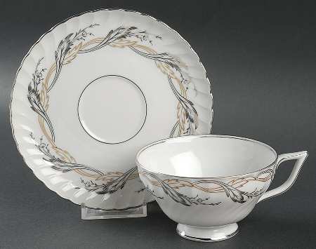 Golden Silver Footed Cup & Saucer Set