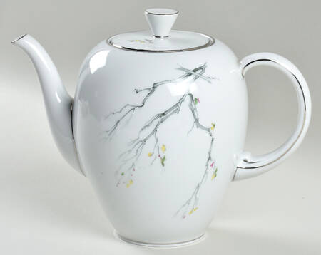 Gray Bark (Platinum Trim) Coffee Pot & Lid by Royal Tettau