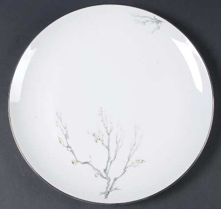 Gray Bark (Platinum Trim) 12" Chop Plate (Round Platter)