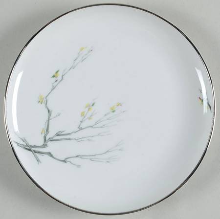 Gray Bark (Platinum Trim) Bread & Butter Plate