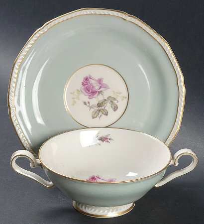 Melrose Footed Cream Soup Bowl & Saucer Set