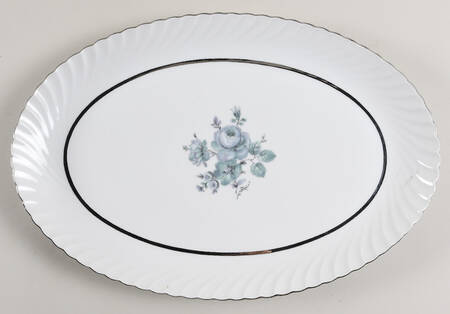 Moonglow Blue 14" Oval Serving Platter by Royal Tettau