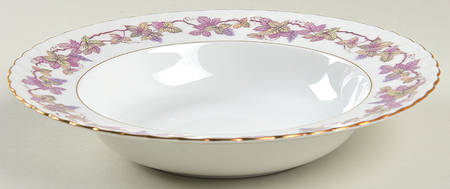 Pink Champagne Rim Soup Bowl