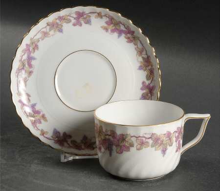 Pink Champagne Flat Cup & Saucer Set