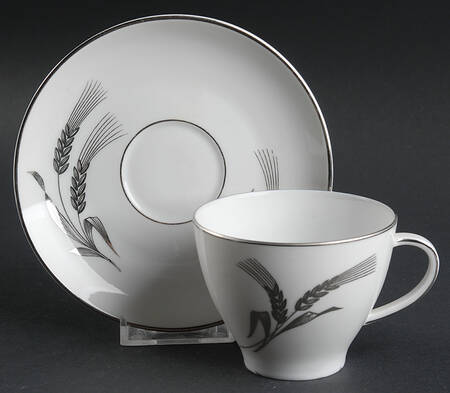 Platinum Wheat Flat Cup & Saucer Set