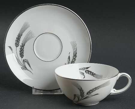 Platinum Wheat Flat Cup & Saucer Set