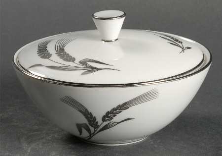 Platinum Wheat Sugar Bowl & Lid