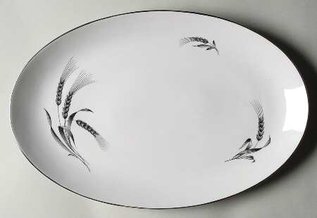 Platinum Wheat 15" Oval Serving Platter