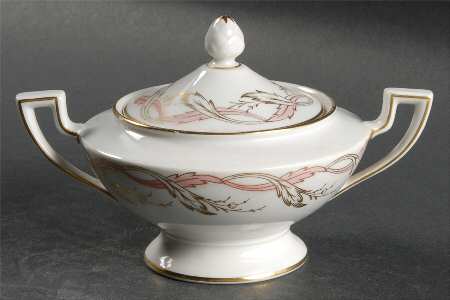 Princess Rose and Gold Sugar Bowl & Lid