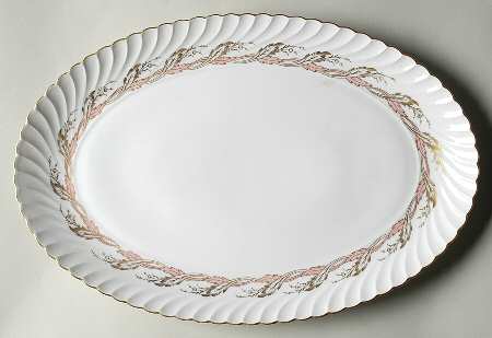 Princess Rose and Gold 15" Oval Serving Platter