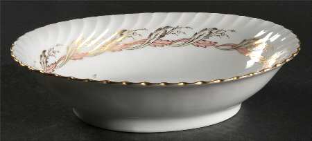 Princess Rose and Gold 9" Oval Vegetable Bowl