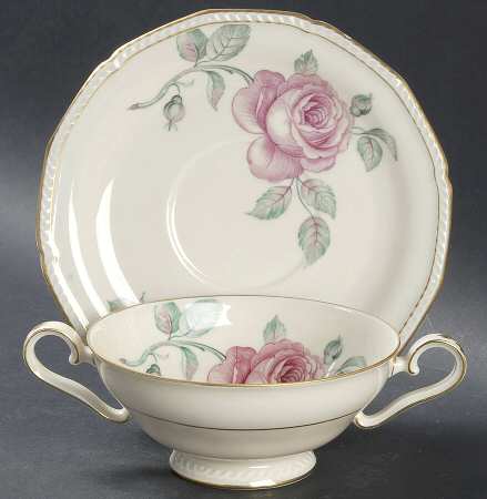 Puritan Footed Cream Soup Bowl & Saucer Set