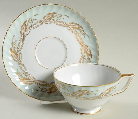 Regal Green Footed Cup & Saucer Set