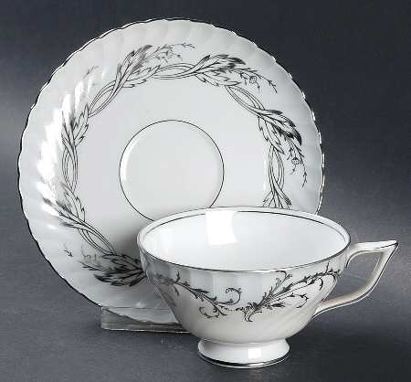Regal Pearl Grey Footed Cup & Saucer Set