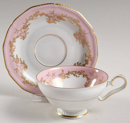 Regency Pink Footed Cup & Saucer Set