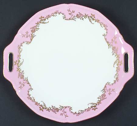 Regency Pink Handled Cake Plate