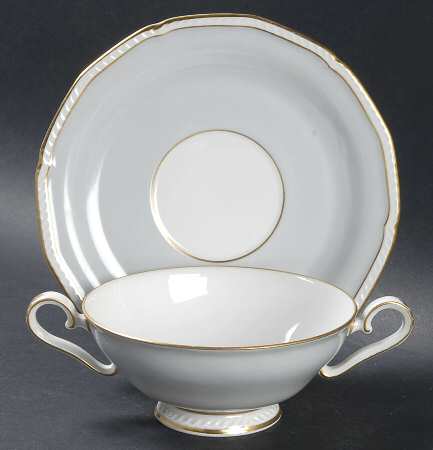 Romance Footed Cream Soup Bowl & Saucer Set