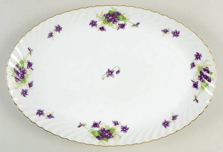 Viola (Gold Trim) 11" Oval Serving Platter