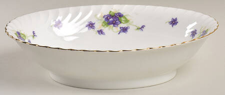 Viola (Gold Trim) 9" Oval Vegetable Bowl