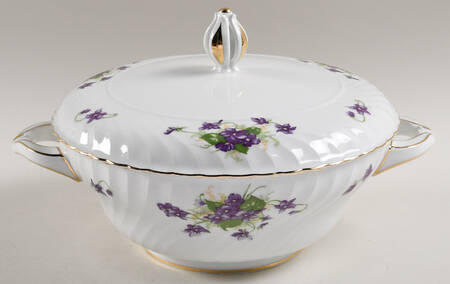 Viola (Gold Trim) Round Covered Vegetable
