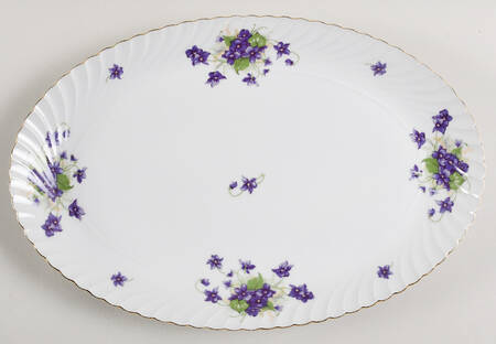 Viola (Gold Trim) 13" Oval Serving Platter