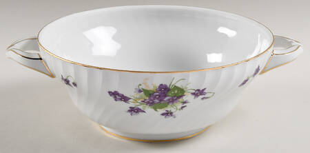Viola (Gold Trim) Round Vegetable No Lid