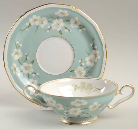 ROT43 Footed Cream Soup Bowl & Saucer Set