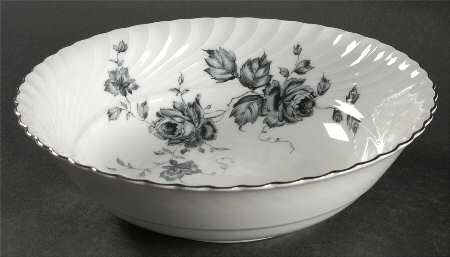 Ebony Rose 9" Round Vegetable Bowl