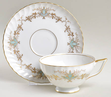 Serenade Blue Green Footed Cup & Saucer Set
