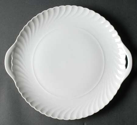 Simplicity White Handled Cake Plate