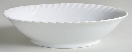 Simplicity White 9" Oval Vegetable Bowl