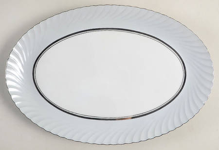 South Wind Pearl Grey 13" Oval Serving Platter