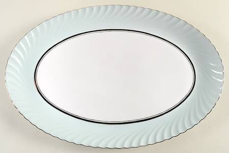 South Wind Grey Green 13" Oval Serving Platter