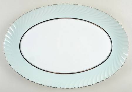 South Wind Grey Green 15" Oval Serving Platter