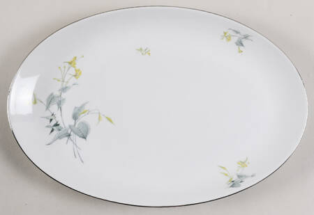Spring Bouquet (Platinum) 11" Oval Serving Platter