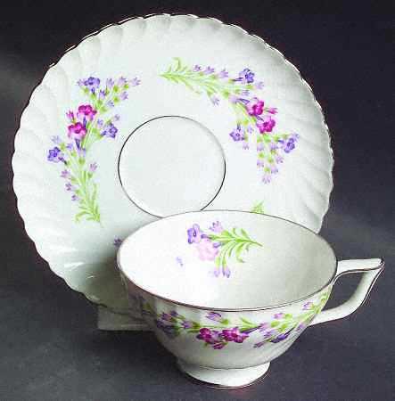Spring Wreath Footed Cup & Saucer Set