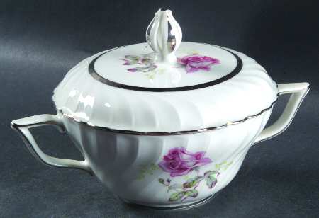 Sterling Rose Sugar Bowl & Lid