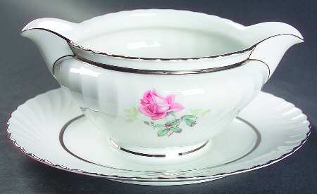 Sterling Rose Gravy Boat with Attached Underplate