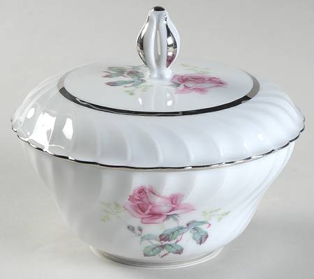 Sterling Rose Sugar Bowl & Lid