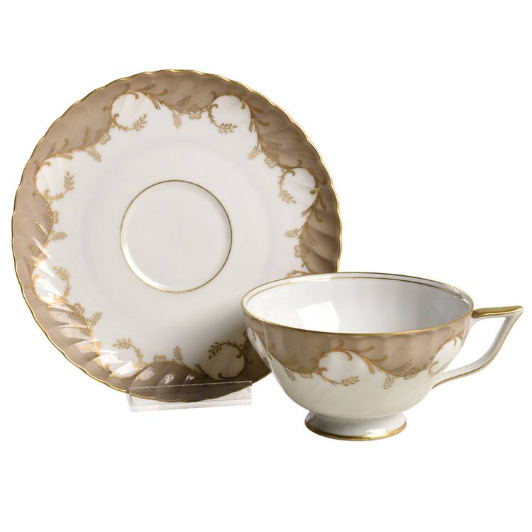 Sutherland Brown Footed Cup & Saucer Set